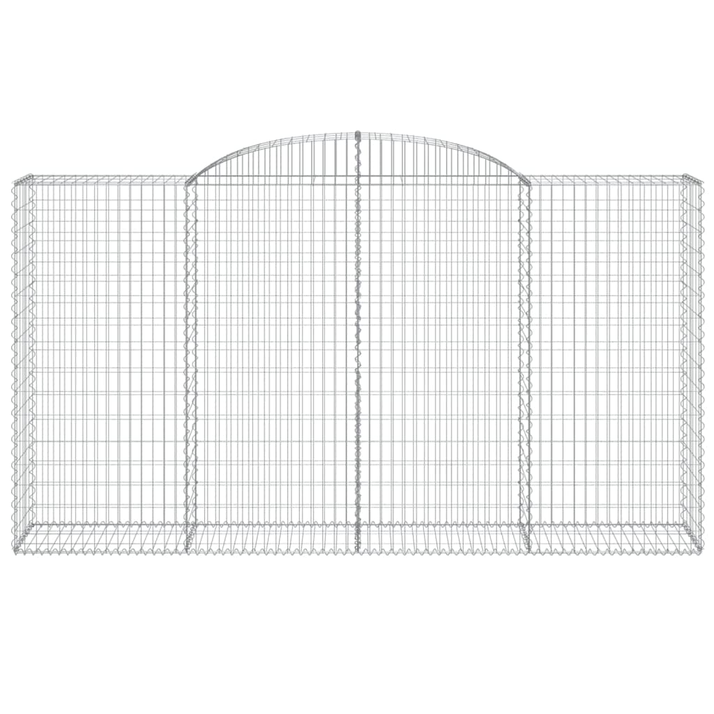 vidaXL Gabionen mit Hochbogen 17 Stk 300x50x160/180cm Verzinktes Eisen