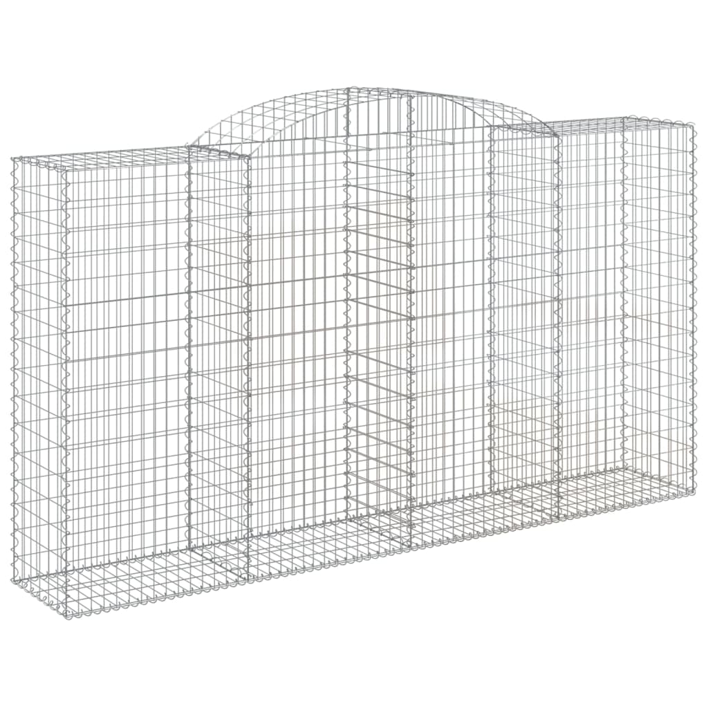 vidaXL Gabionen mit Hochbogen 25 Stk 300x50x160/180cm Verzinktes Eisen
