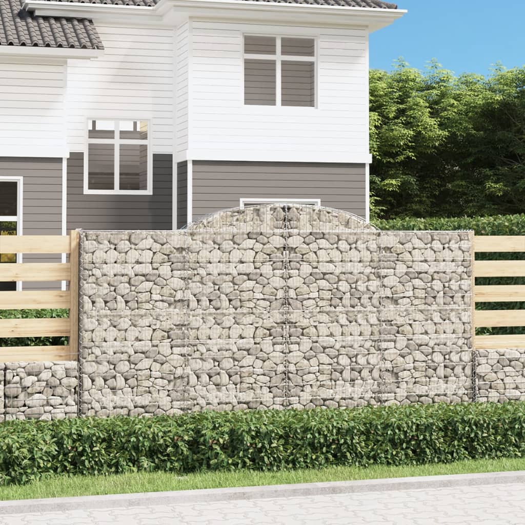 vidaXL Gabionen mit Hochbogen 25 Stk 300x50x160/180cm Verzinktes Eisen