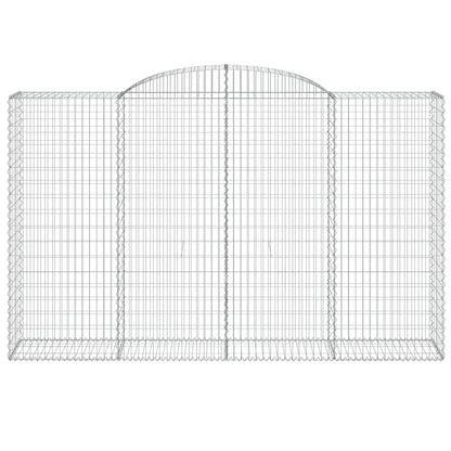vidaXL Gabionen mit Hochbogen 2 Stk. 300x50x180/200cm Verzinktes Eisen