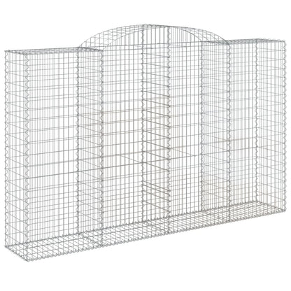 vidaXL Gabionen mit Hochbogen 3 Stk. 300x50x180/200cm Verzinktes Eisen