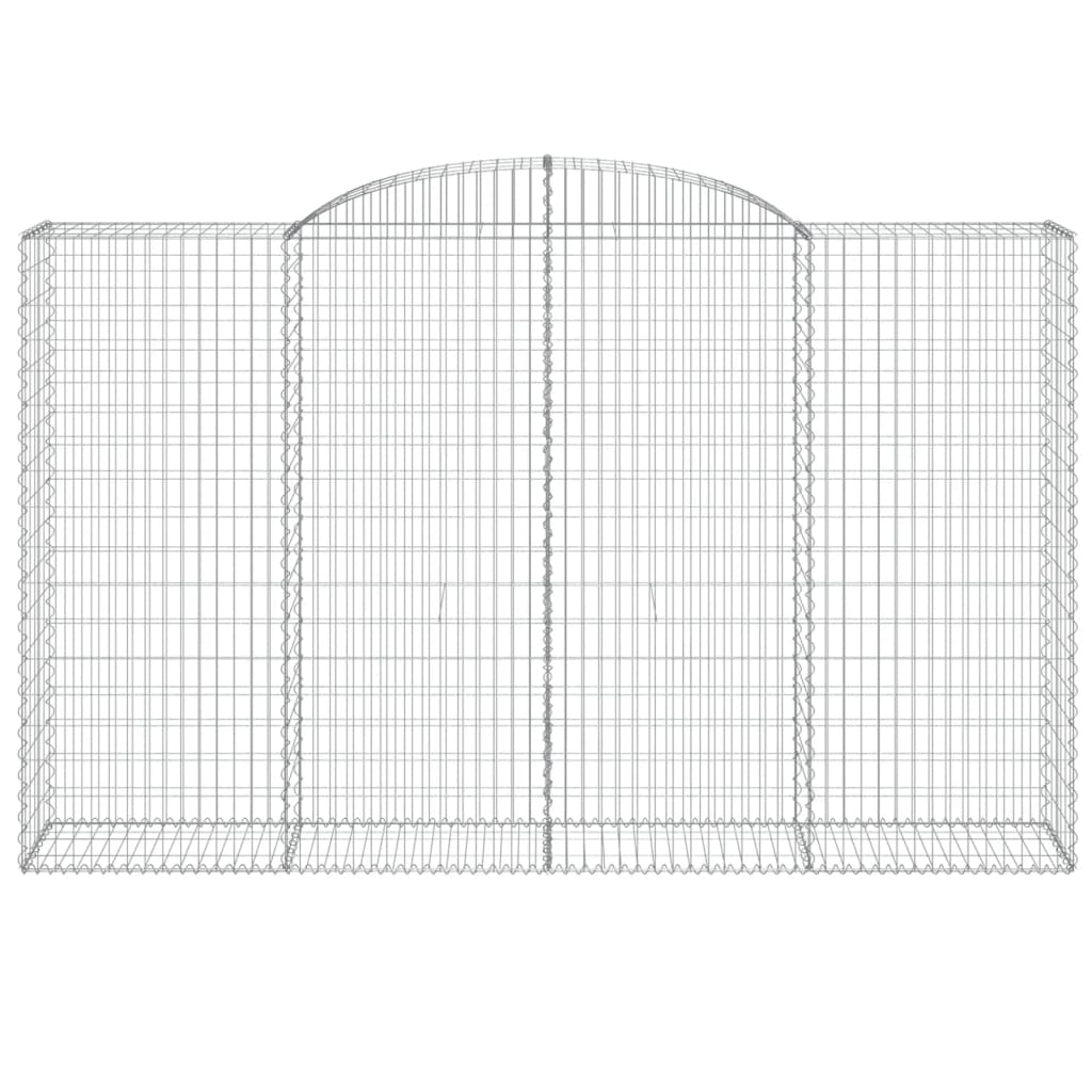 vidaXL Gabionen mit Hochbogen 3 Stk. 300x50x180/200cm Verzinktes Eisen