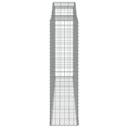vidaXL Gabionen mit Hochbogen 3 Stk. 300x50x180/200cm Verzinktes Eisen
