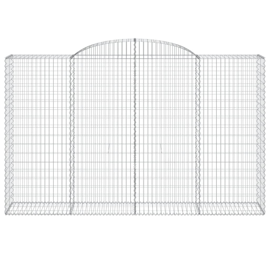 vidaXL Gabionen mit Hochbogen 4 Stk. 300x50x180/200cm Verzinktes Eisen