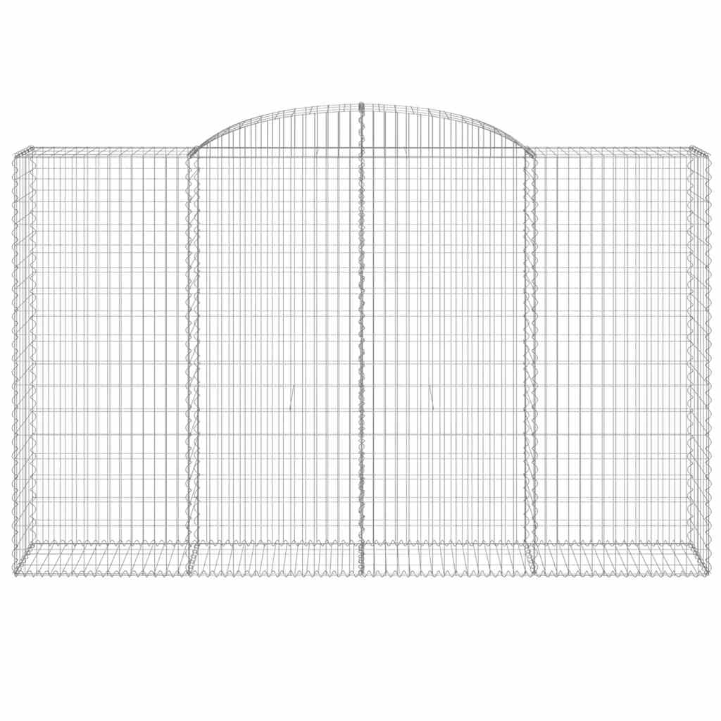 vidaXL Gabionen mit Hochbogen 11 Stk 300x50x180/200cm Verzinktes Eisen