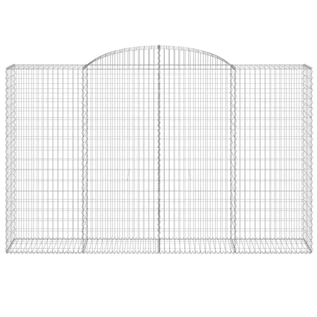 vidaXL Gabionen mit Hochbogen 15 Stk 300x50x180/200cm Verzinktes Eisen
