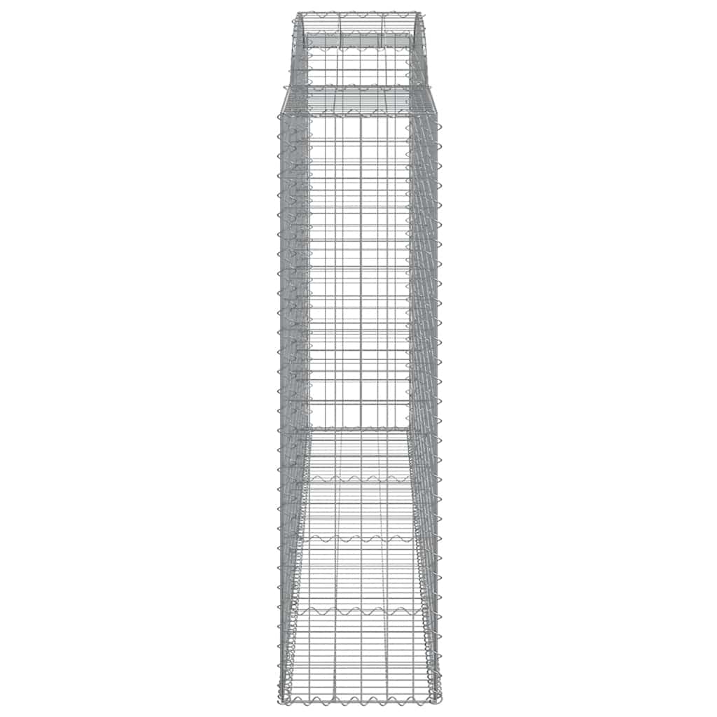 Gabionen mit Hochbogen 15 Stk 300x50x180/200cm Verzinktes Eisen