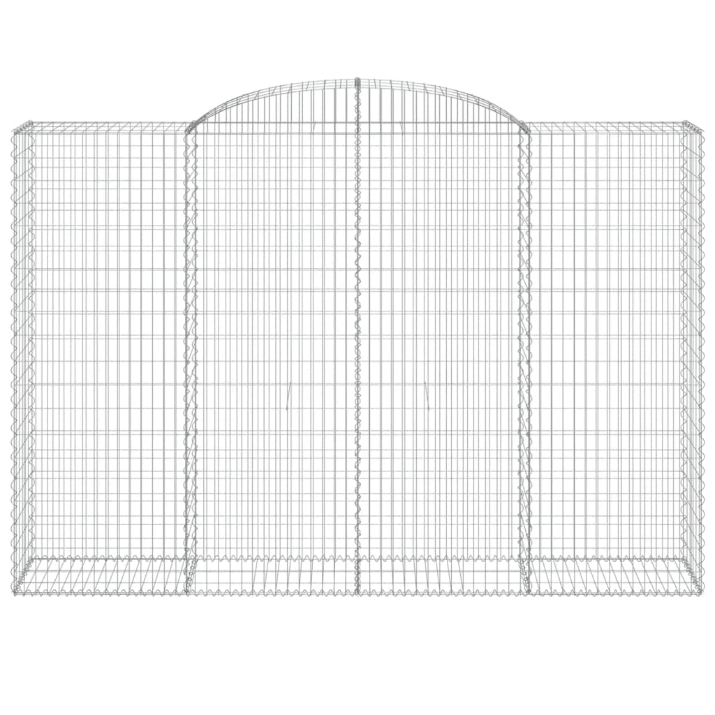 vidaXL Gabionen mit Hochbogen 2 Stk. 300x50x200/220cm Verzinktes Eisen