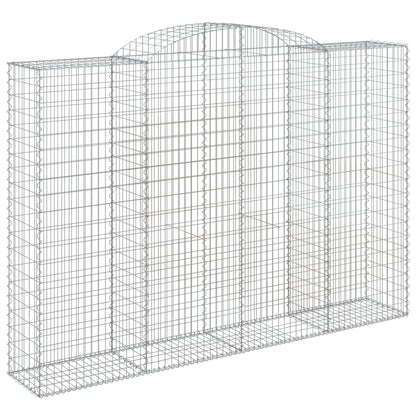 vidaXL Gabionen mit Hochbogen 4 Stk. 300x50x200/220cm Verzinktes Eisen