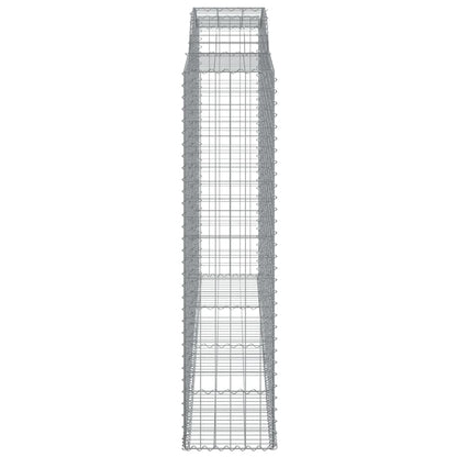 vidaXL Gabionen mit Hochbogen 4 Stk. 300x50x200/220cm Verzinktes Eisen