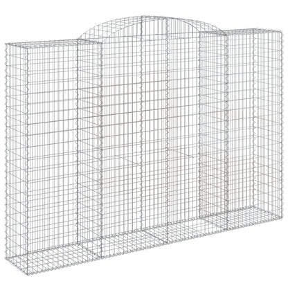 vidaXL Gabionen mit Hochbogen 5 Stk. 300x50x200/220cm Verzinktes Eisen