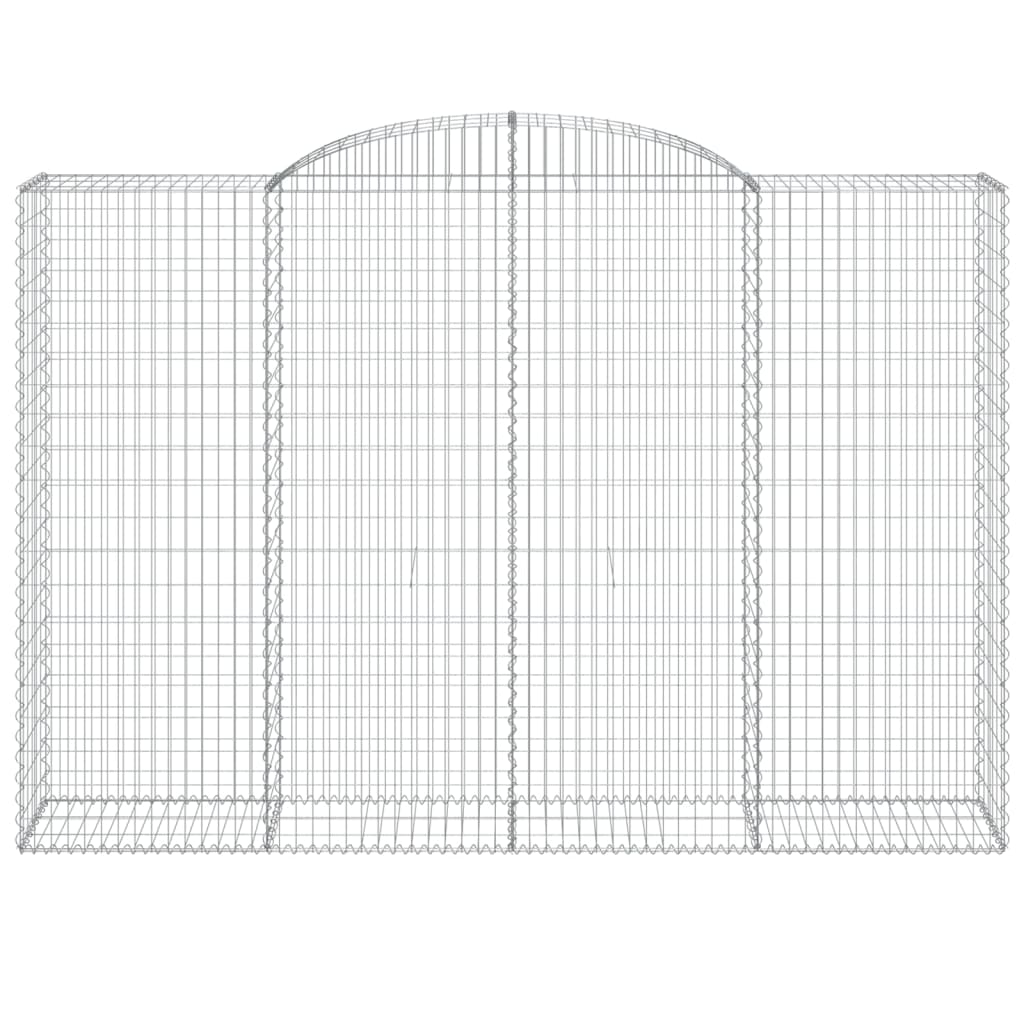 vidaXL Gabionen mit Hochbogen 7 Stk. 300x50x200/220cm Verzinktes Eisen