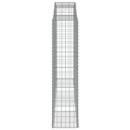 vidaXL Gabionen mit Hochbogen 7 Stk. 300x50x200/220cm Verzinktes Eisen