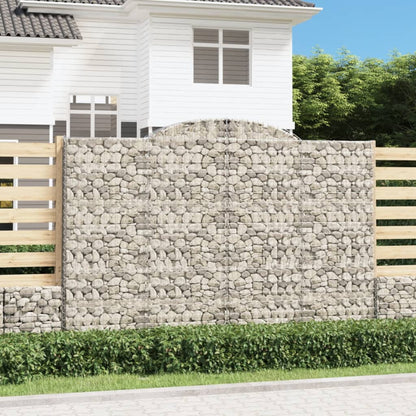 vidaXL Gabionen mit Hochbogen 7 Stk. 300x50x200/220cm Verzinktes Eisen