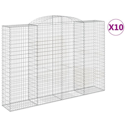 vidaXL Gabions avec arche 10 pcs 300x50x200/220 cm Fer galvanisé