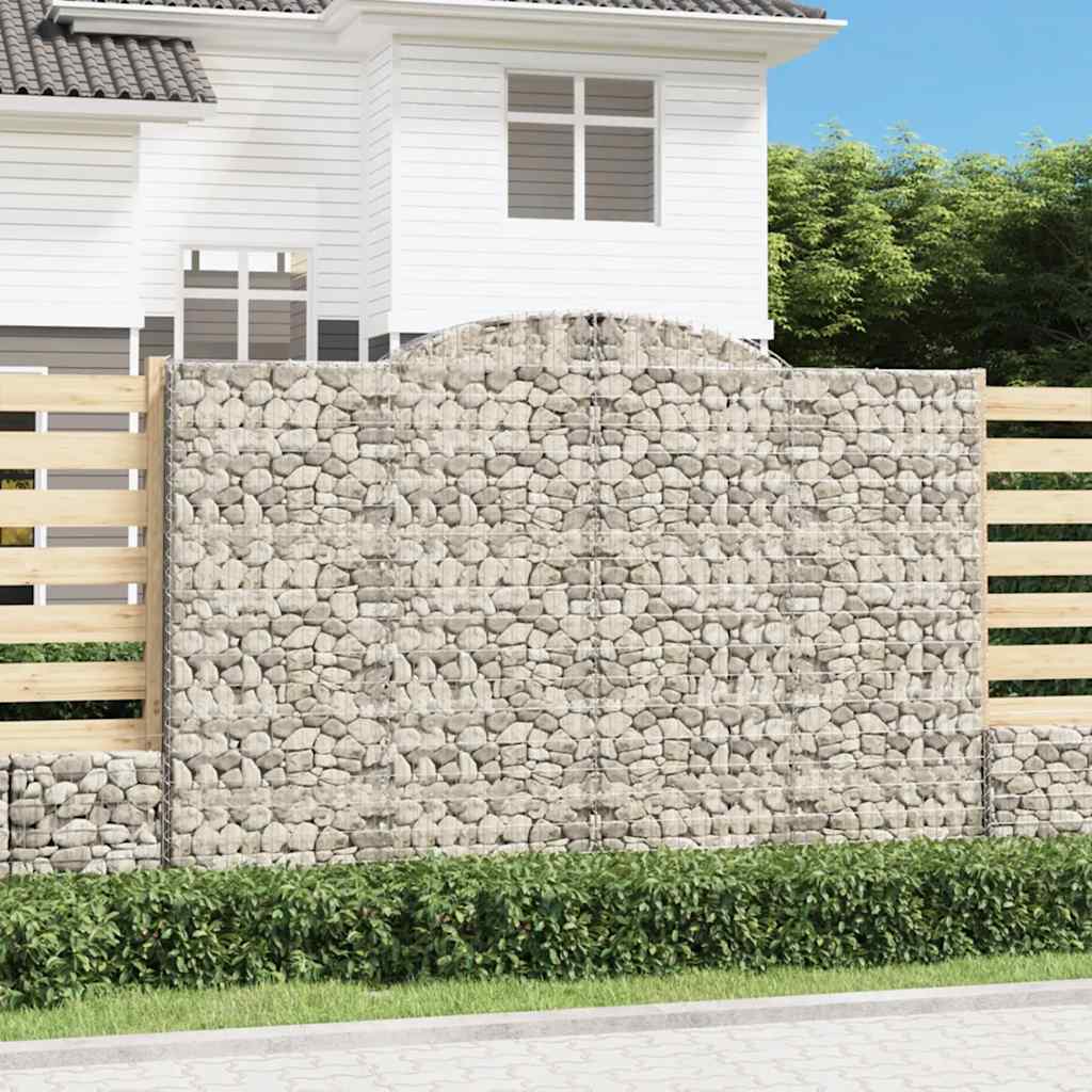 vidaXL Gabions avec arche haute 12 pcs 300x50x200/220cm Fer galvanisé