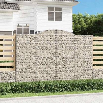 vidaXL Gabions avec arche haute 12 pcs 300x50x200/220cm Fer galvanisé