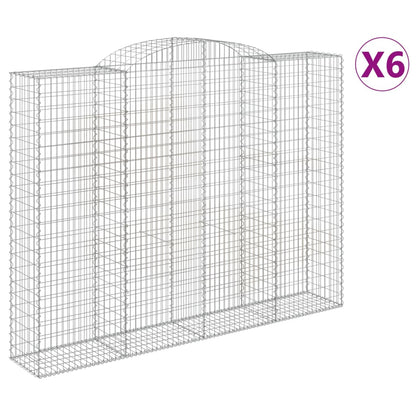 vidaXL Gabions avec arc surélevé 6 pcs 300x50x220/240 cm Fer galvanisé