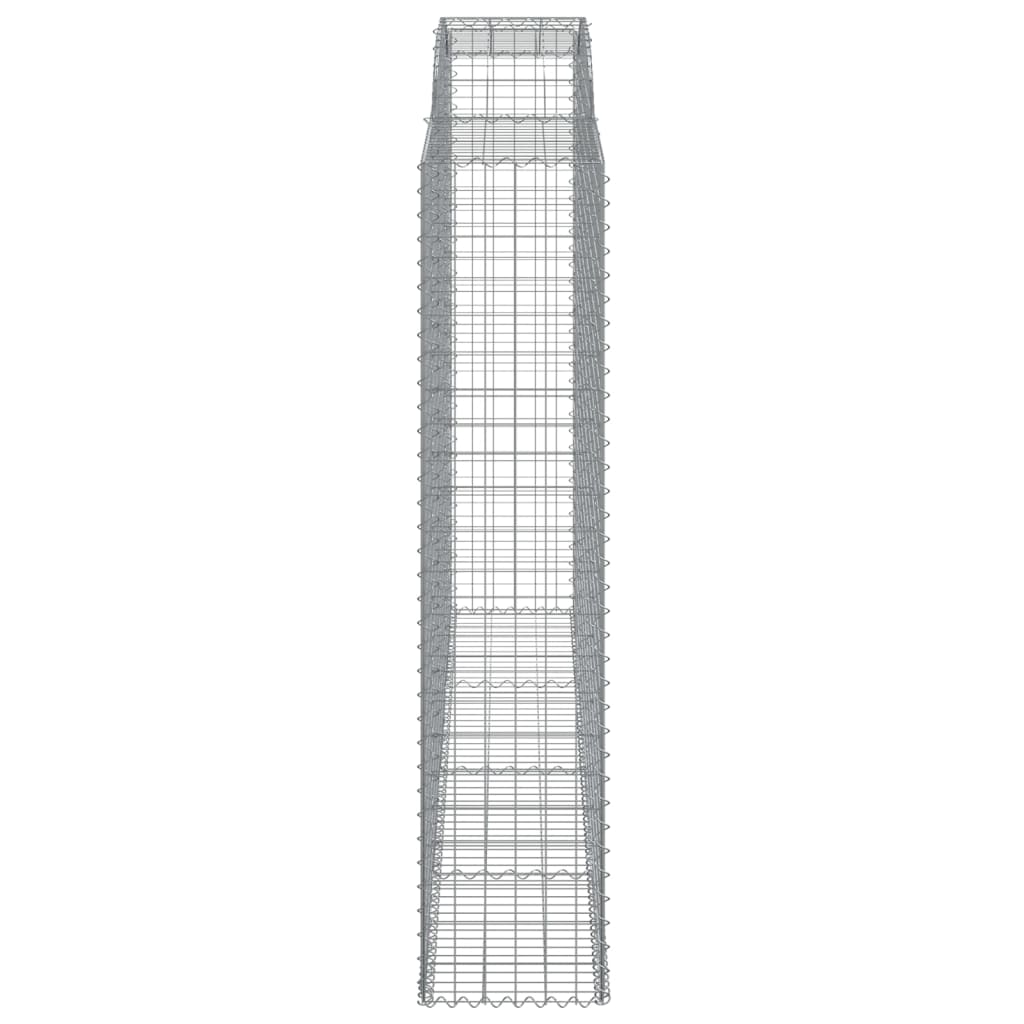 Gabionen mit Hochbogen 11 Stk 300x50x220/240cm Verzinktes Eisen