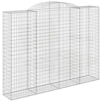 vidaXL Gabionen mit Hochbogen 15 Stk 300x50x220/240cm Verzinktes Eisen