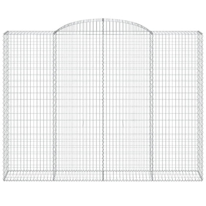 vidaXL Gabionen mit Hochbogen 15 Stk 300x50x220/240cm Verzinktes Eisen