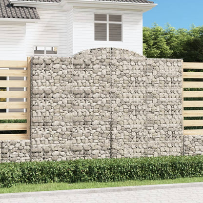 vidaXL Gabionen mit Hochbogen 15 Stk 300x50x220/240cm Verzinktes Eisen