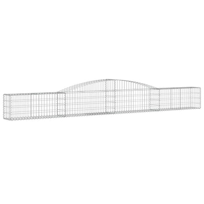 vidaXL Gabionen mit Hochbogen 2 Stk. 400x30x40/60 cm Verzinktes Eisen