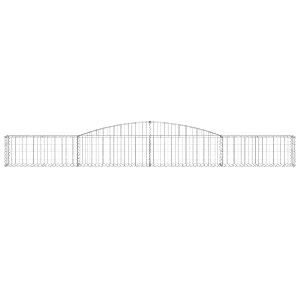 vidaXL Gabionen mit Hochbogen 2 Stk. 400x30x40/60 cm Verzinktes Eisen