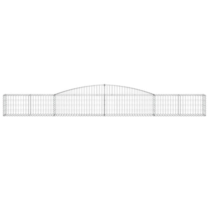vidaXL Gabionen mit Hochbogen 2 Stk. 400x30x40/60 cm Verzinktes Eisen