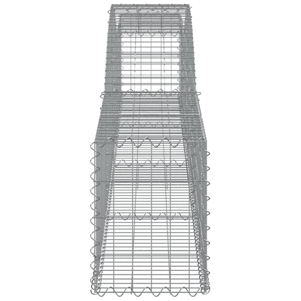 vidaXL Gabionen mit Hochbogen 3 Stk. 400x30x40/60 cm Verzinktes Eisen