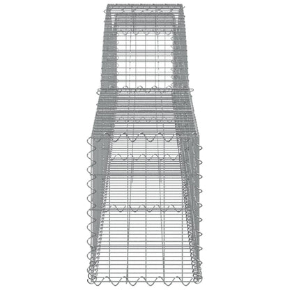vidaXL Gabionen mit Hochbogen 3 Stk. 400x30x40/60 cm Verzinktes Eisen