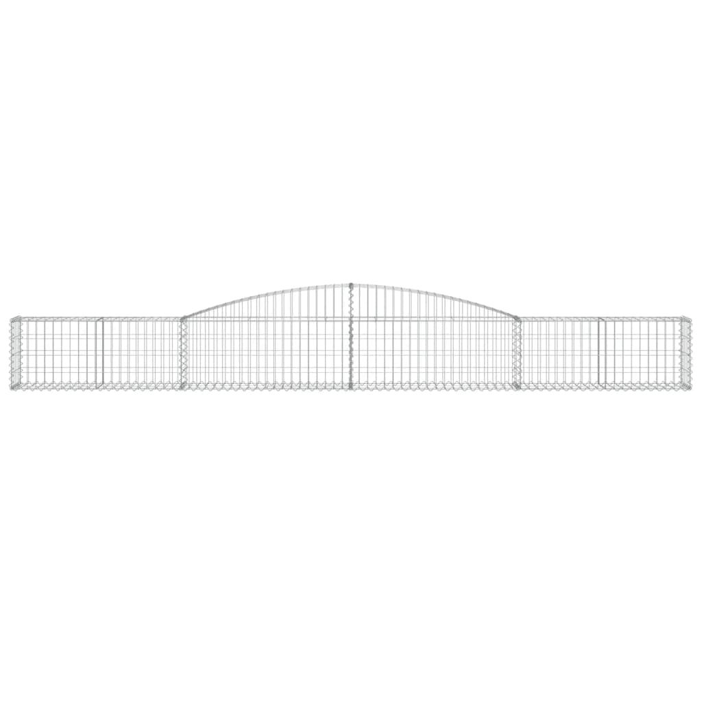 vidaXL Gabionen mit Hochbogen 4 Stk. 400x30x40/60 cm Verzinktes Eisen