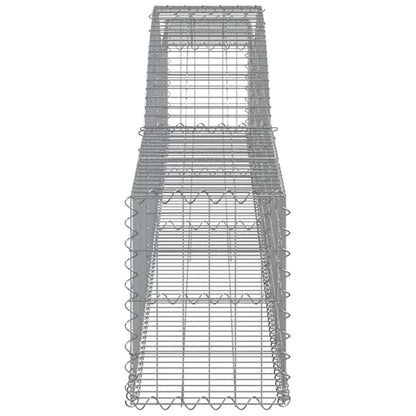 vidaXL Gabionen mit Hochbogen 4 Stk. 400x30x40/60 cm Verzinktes Eisen