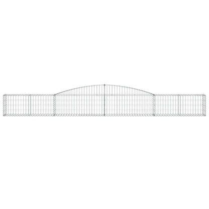 vidaXL Gabionen mit Hochbogen 7 Stk. 400x30x40/60 cm Verzinktes Eisen