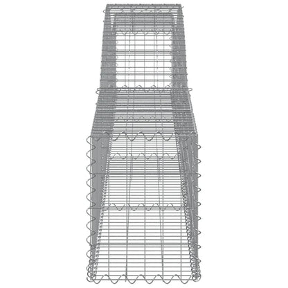 vidaXL Gabionen mit Hochbogen 7 Stk. 400x30x40/60 cm Verzinktes Eisen