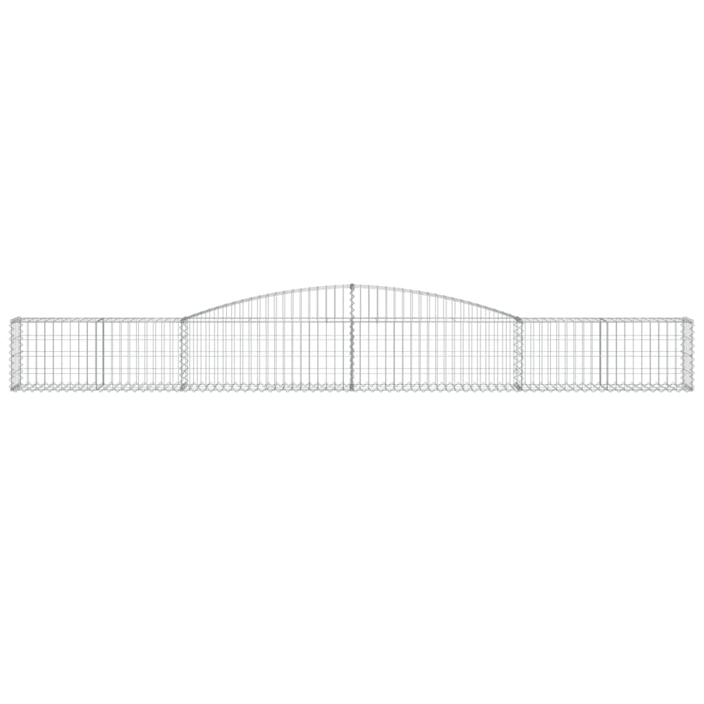 vidaXL Gabionen mit Hochbogen 9 Stk. 400x30x40/60 cm Verzinktes Eisen