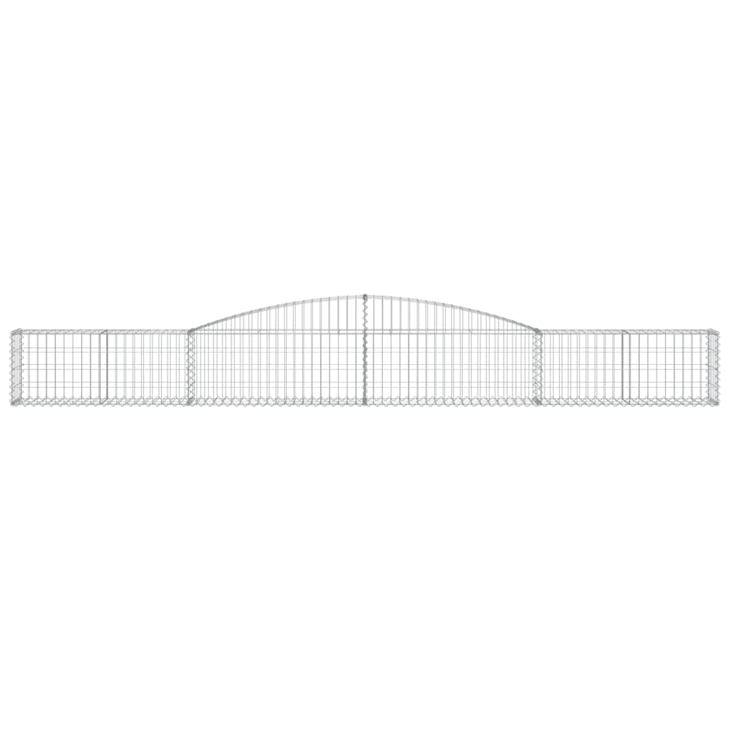 vidaXL Gabionen mit Hochbogen 15 Stk. 400x30x40/60 cm Verzinktes Eisen
