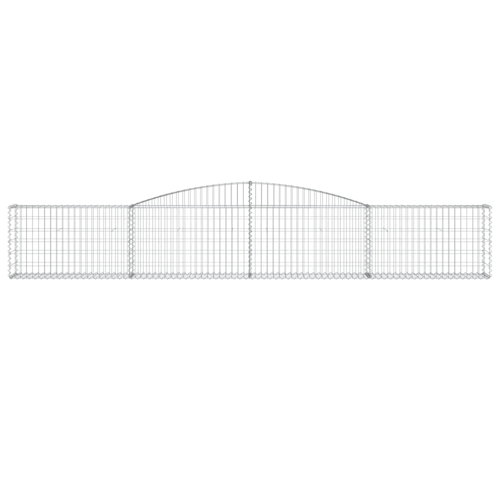 vidaXL Gabionen mit Hochbogen 2 Stk. 400x30x60/80 cm Verzinktes Eisen
