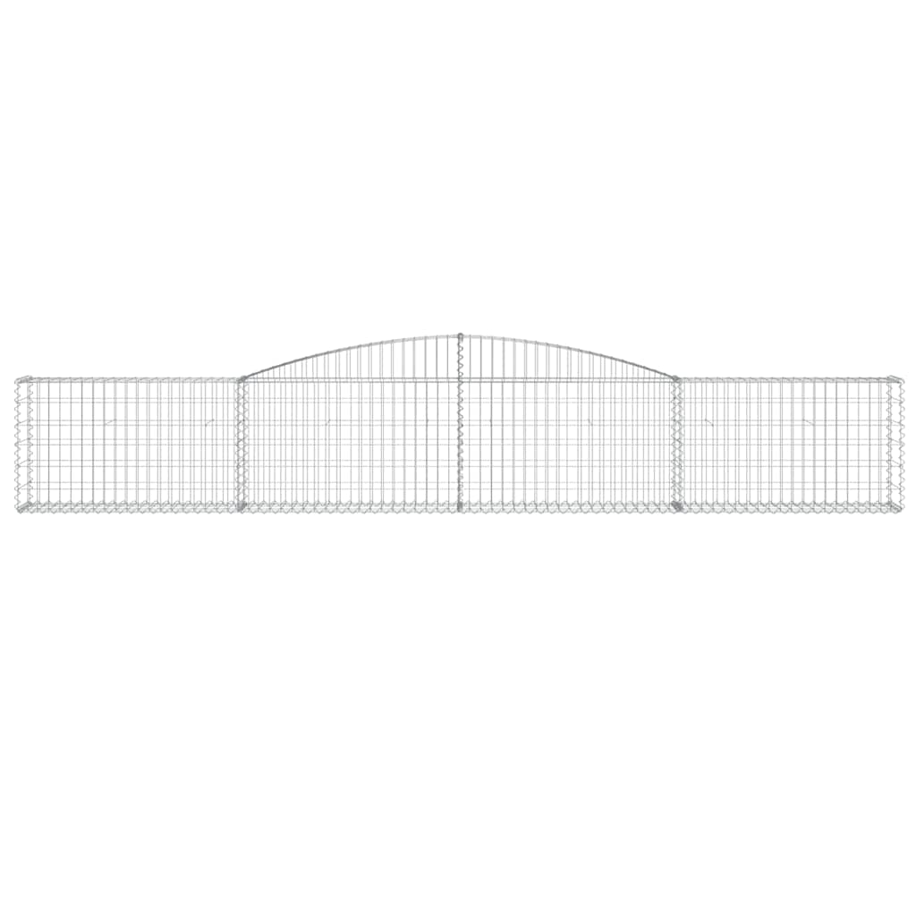 vidaXL Gabionen mit Hochbogen 4 Stk. 400x30x60/80 cm Verzinktes Eisen