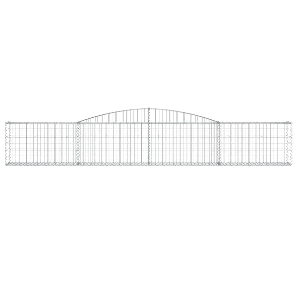 vidaXL Gabionen mit Hochbogen 7 Stk. 400x30x60/80 cm Verzinktes Eisen