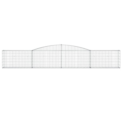 vidaXL Gabionen mit Hochbogen 7 Stk. 400x30x60/80 cm Verzinktes Eisen