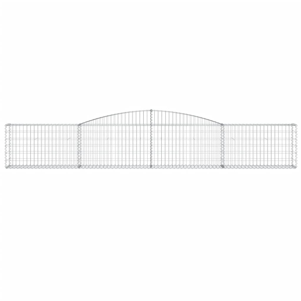 vidaXL Gabionen mit Hochbogen 8 Stk. 400x30x60/80 cm Verzinktes Eisen