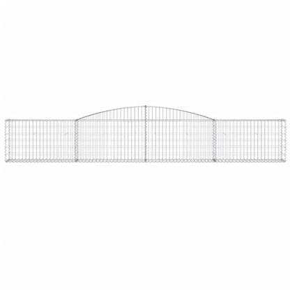 vidaXL Gabionen mit Hochbogen 8 Stk. 400x30x60/80 cm Verzinktes Eisen