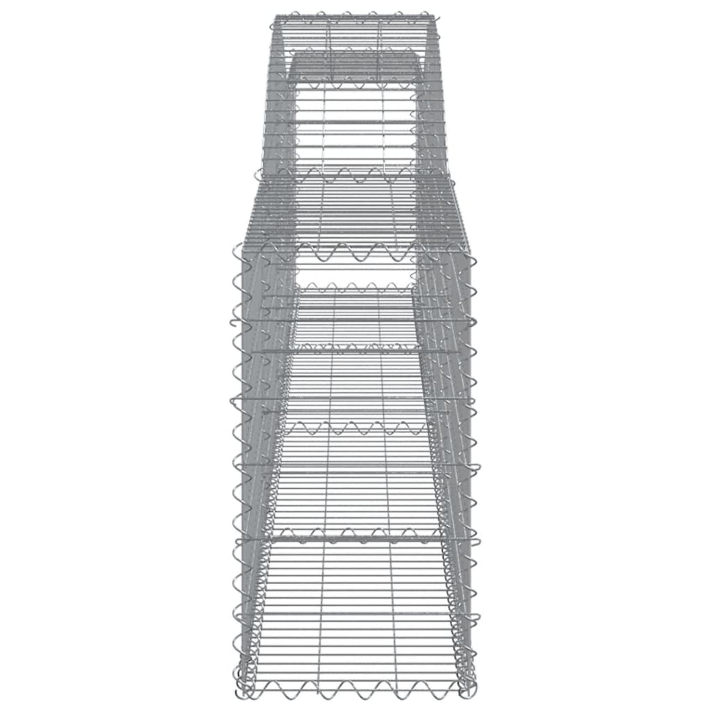 vidaXL Gabionen mit Hochbogen 8 Stk. 400x30x60/80 cm Verzinktes Eisen