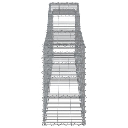 vidaXL Gabionen mit Hochbogen 8 Stk. 400x30x60/80 cm Verzinktes Eisen