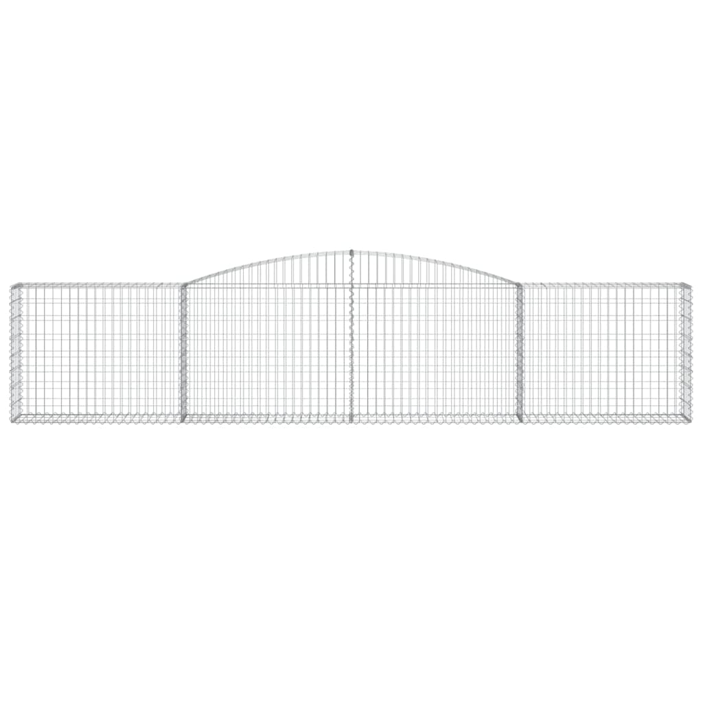 vidaXL Gabionen mit Hochbogen 2 Stk. 400x30x80/100cm Verzinktes Eisen