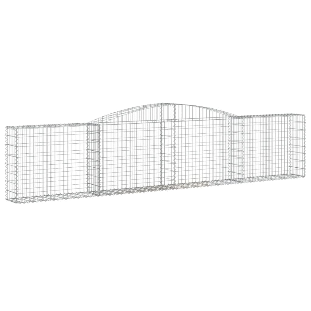 vidaXL Gabionen mit Hochbogen 4 Stk. 400x30x80/100cm Verzinktes Eisen