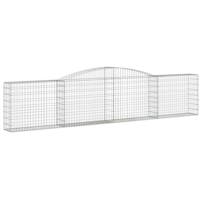 vidaXL Gabionen mit Hochbogen 4 Stk. 400x30x80/100cm Verzinktes Eisen