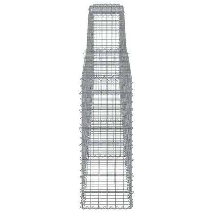 vidaXL Gabionen mit Hochbogen 4 Stk. 400x30x80/100cm Verzinktes Eisen