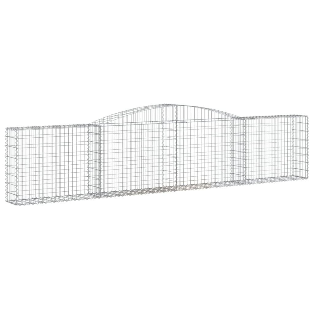 vidaXL Gabionen mit Hochbogen 6 Stk. 400x30x80/100cm Verzinktes Eisen